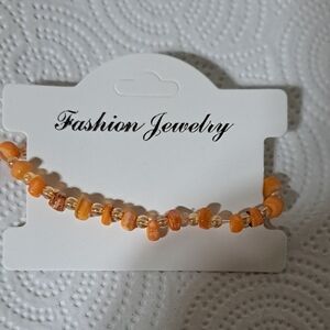 Elegant Orange Beaded Bracelet